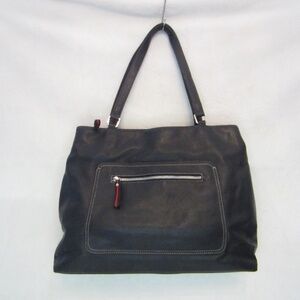 Liz Claiborne Faux Blackk Leather Double Strapped Shoulder Tote Zipper Closure